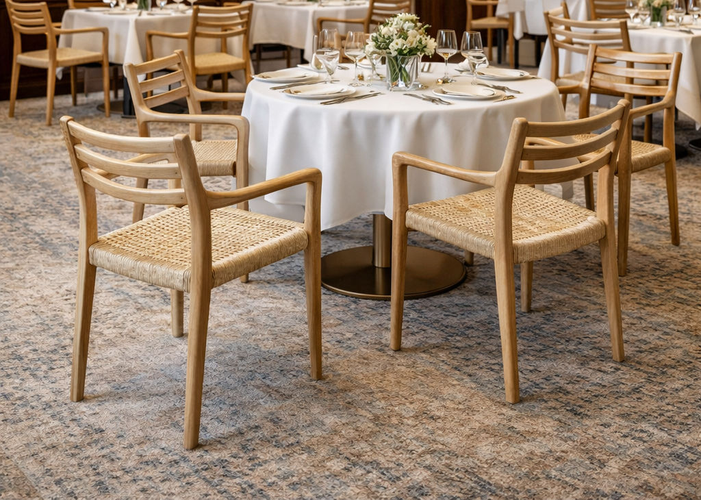 FINNIGAN LADDER-BACK DINING CHAIR/ARMCHAIR - ASHWOOD & WOVEN ROPE - MyChocolateWood