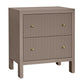 JAYLA LARGE TAUPE 2-DRAWER LARGE BEDSIDE TABLE - MyChocolateWood
