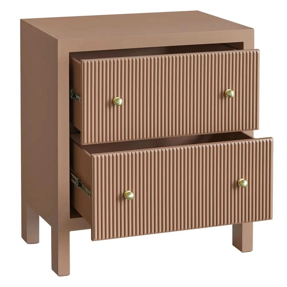 JAYLA LARGE MOCHA MOUSSE 2-DRAWER BEDSIDE TABLE - MyChocolateWood