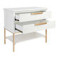 MORETTI 2-DRAWER BEDSIDE TABLE SATIN WHITE/GOLD LARGE - MyChocolateWood
