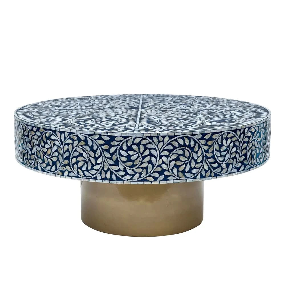 LEANDER MOTHER OF PEARL HAND MADE COFFEE TABLE - MyChocolateWood