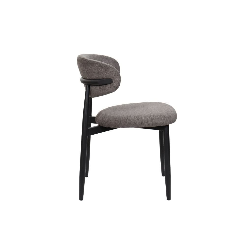 LYNDON FABRIC DINING CHAIR GRAY - MyChocolateWood