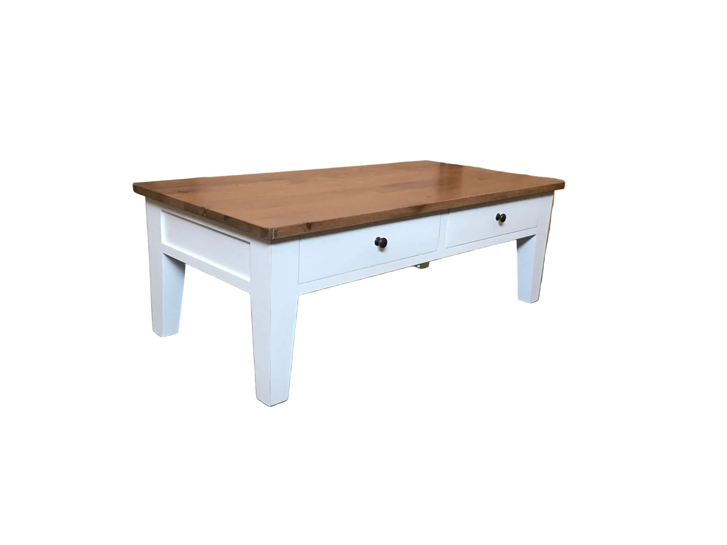 MERINE  OAK TOP/WHITE BASE 2-DRAWER 2-WAY COFFEE TABLE 120CM - MyChocolateWood