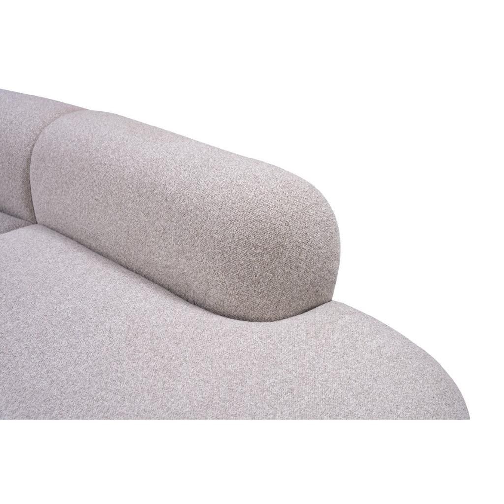 LUCILLE FABRIC 3-PIECE  CURVED LOUNGE SOFA CHAMPAGNE - MyChocolateWood