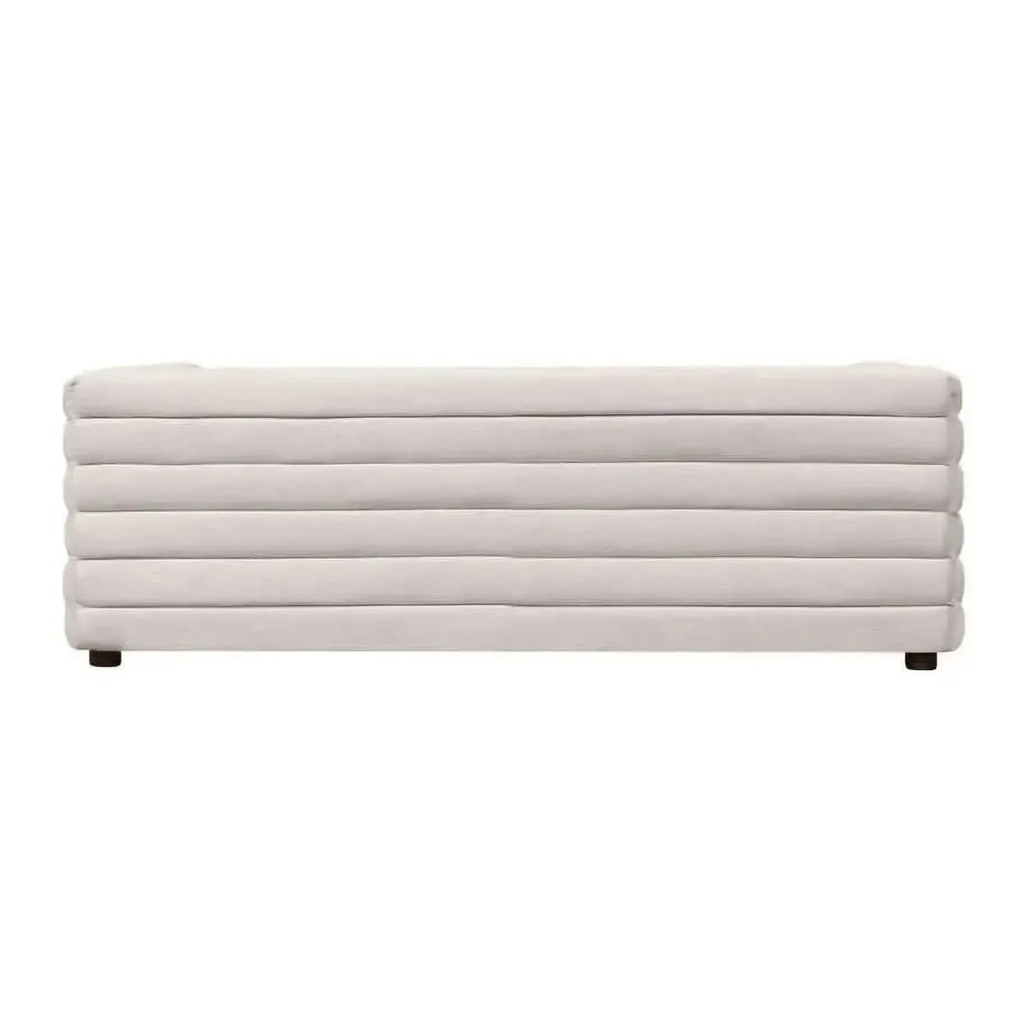 Meredith Fabric Sofa, 2-Seater in Natural Linen - Chocolate Wood