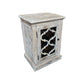 REINA GREYWASHED RECYCLED TIMBER/HERITAGE METAL 1-DOOR BEDSIDE TABLE/CABINET - MyChocolateWood