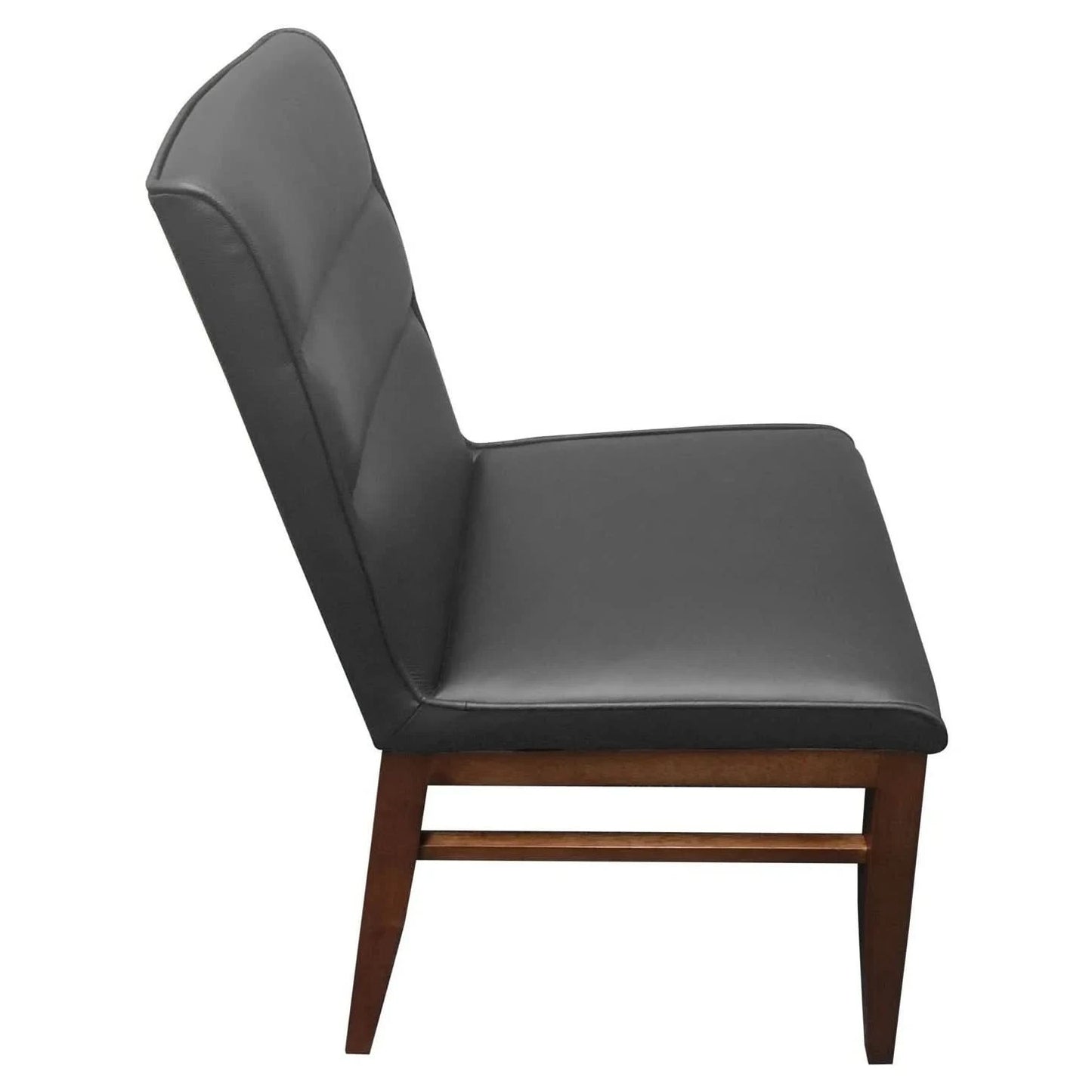 MORROW LEATHER DINING CHAIR GRAY/BLACKWOOD - MyChocolateWood