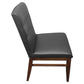 Morrow Leather Dining Chair in Gray with Blackwood Legs - Chocolate Wood
