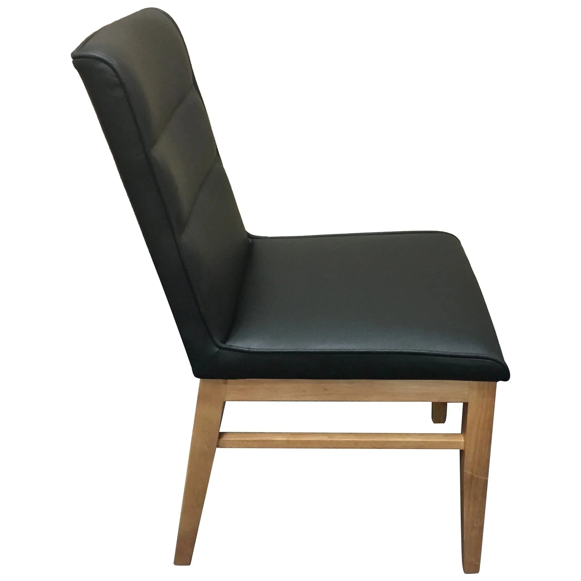 MORROW LEATHER DINING CHAIR BLACK/NATURAL - MyChocolateWood