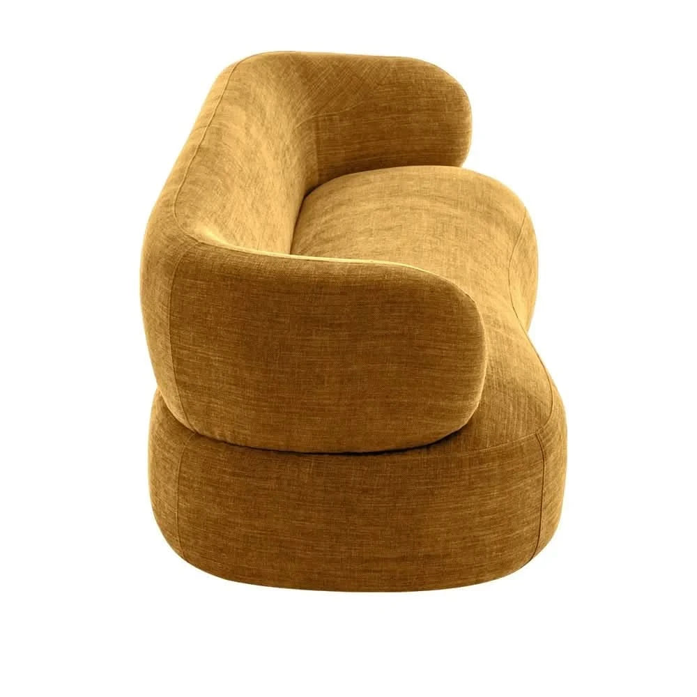 BEECHAM 3-SEATER CHENILLE SOFA MUSTARD - MyChocolateWood