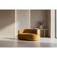 Beecham 3-Seater Sofa in Mustard - Chocolate Wood