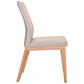 OAKLEY LEATHER DINING CHAIR LIGHT MOCHA/NATURAL - MyChocolateWood