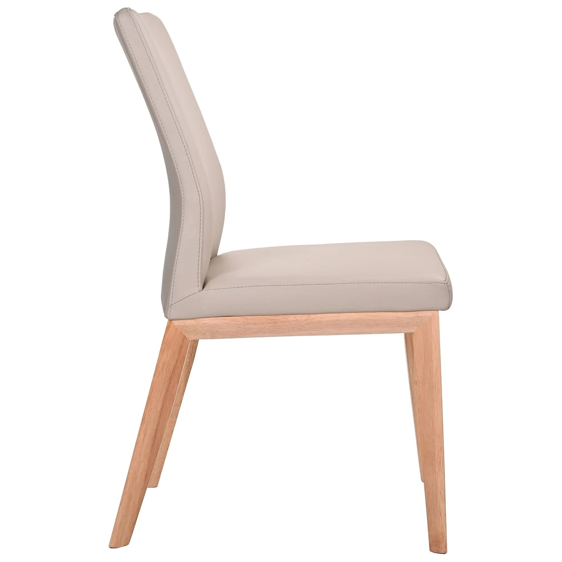 OAKLEY LEATHER DINING CHAIR LIGHT MOCHA/NATURAL - MyChocolateWood