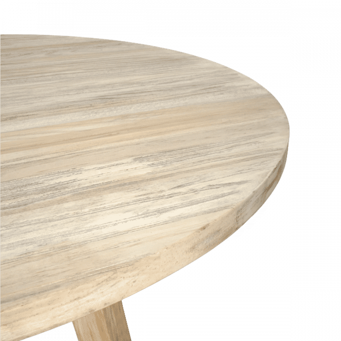 JOELLE PINEWOOD ROUND COFFEE TABLE DISTRESSED NATURAL 100CM - MyChocolateWood