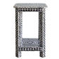 STARRY MOTHER OF OF PEARL NOIR OPULENCE SIDE TABLE/LAMP TABLE - MyChocolateWood