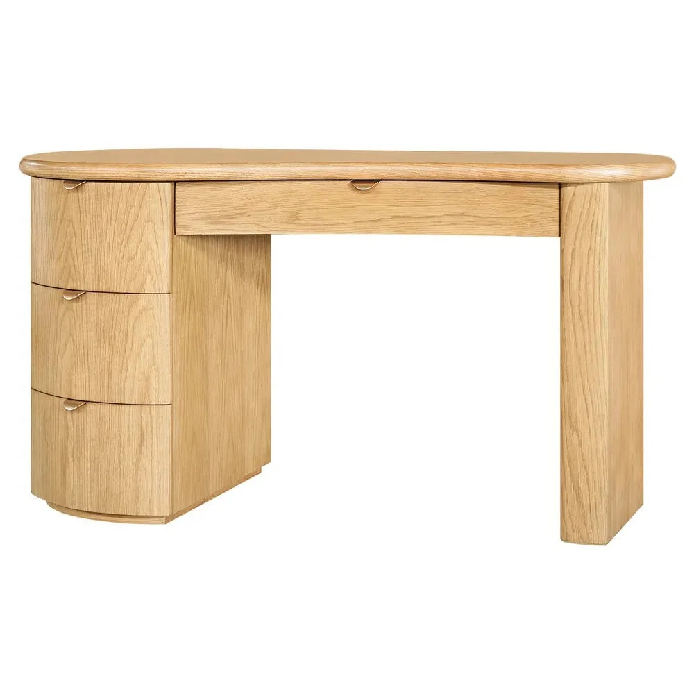 DELMAR  OAK VENEER 4-DRAWER HOME OFFICE DESK/ STUDENT DESK OAK - MyChocolateWood