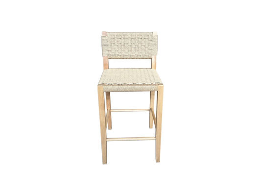 LAMIA BAR STOOL/COUNTER STOOL - NATURAL BEECHWOOD & WOVEN ROPE - MyChocolateWood