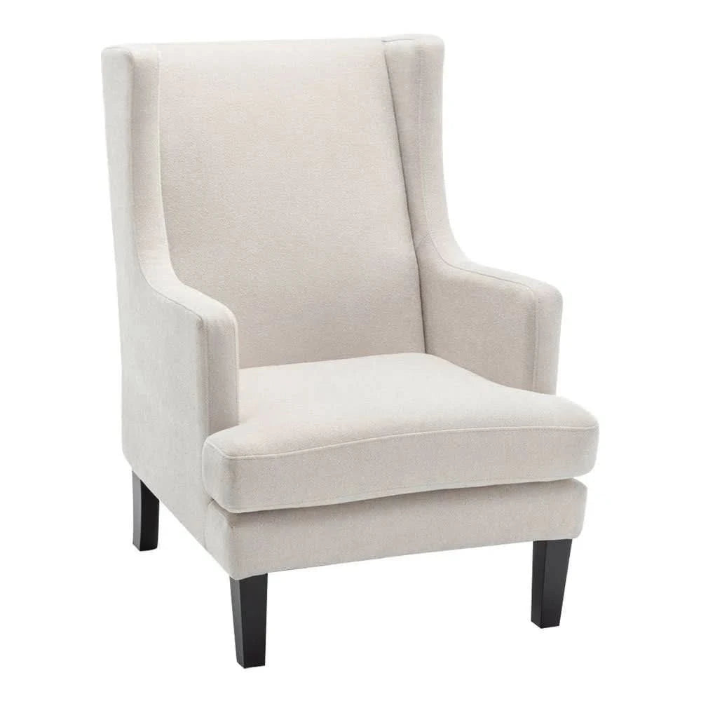 SILAS PEARL CHENILLE WING BACK ARMCHAIR/OCCASIONAL CHAIR - MyChocolateWood