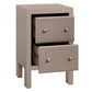 JAYLA PETITE TAUPE 2-DRAWER BEDSIDE TABLE - MyChocolateWood