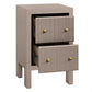Jayla Petite 2-Drawer Bedside Table in Taupe - Chocolate Wood