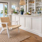 Plantation Colonial Chair in White with Jute Weave - Chocolate Wood