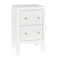JAYLA PETITE WHITE 2-DRAWER BEDSIDE TABLE - MyChocolateWood