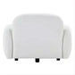 Lorelei Chenille Armchair / Occasional Chair in White - Chocolate Wood