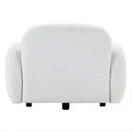Lorelei Chenille Armchair / Occasional Chair in White - Chocolate Wood