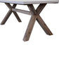 ROSALI 2-TONE WHITE CONCRETE TOP & SOLID ACACIA PEWTER RECTANGULAR DINING TABLE 180CM