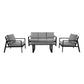 FRINTON 4 PIECE OUTDOOR SOFA SET/LOUNGE SET CHARCOAL