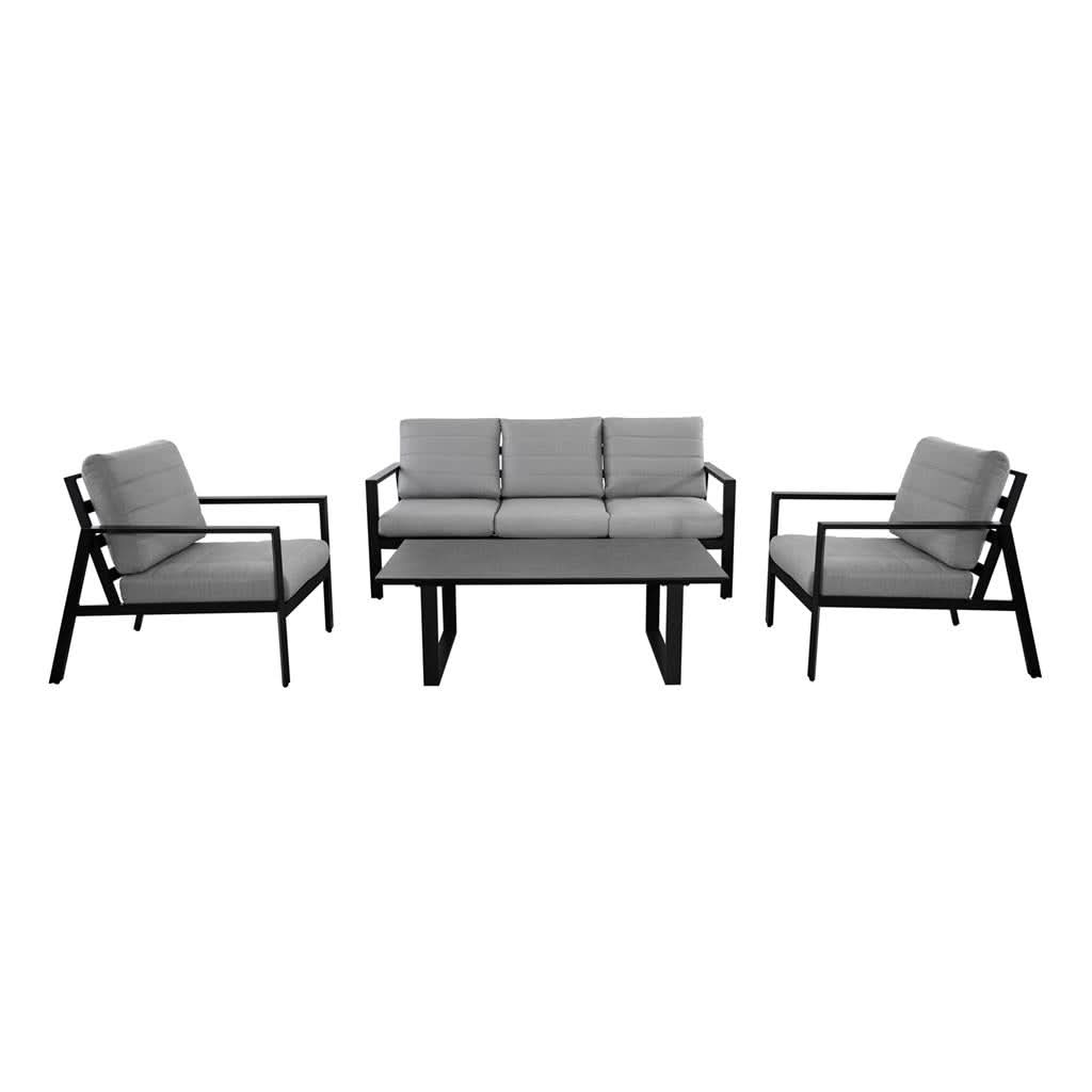 FRINTON 4 PIECE OUTDOOR SOFA SET/LOUNGE SET CHARCOAL