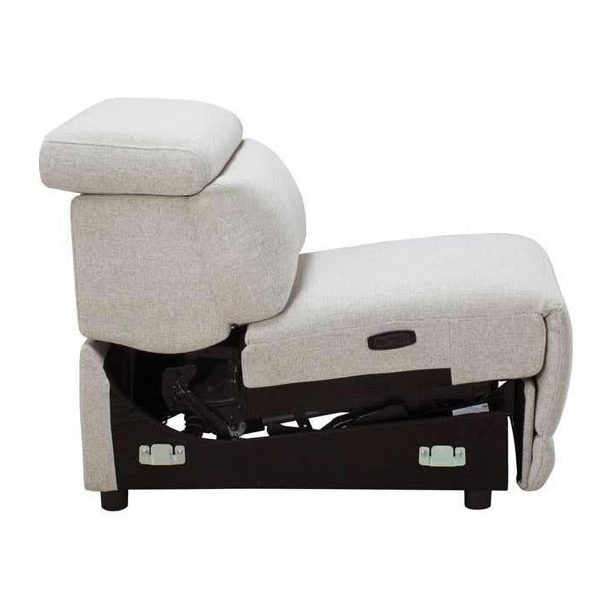 Galleria 4-Seater Home Theatre Sofa in Light Grey - Chocolate Wood
