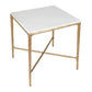 SOREN SQUARE MARBLE SIDE TABLE/LAMP TABLE - BRASS FRAME - MyChocolateWood