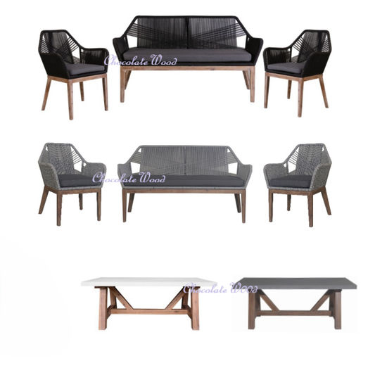 SKARA 4 PIECE OUTDOOR LOUNGE SET TIMBER LEG BLACK/GREY - MyChocolateWood