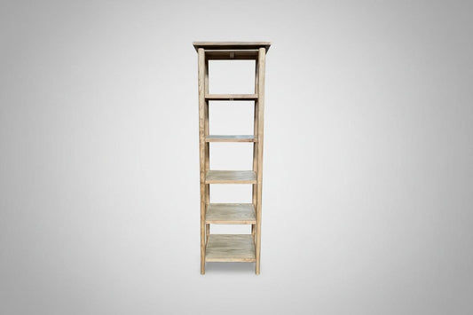 FITAN SOLID OAK SKINNY 5-SHELF BOOKCASE BOOKSHELF/DISPLAY SHELVES - MyChocolateWood