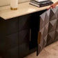 HAMPSHIRE WHITE MARBLE/SMOKED OAK 4-DOOR BUFFET/SIDEBOARD - MyChocolateWood