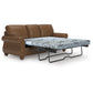 EMBER 3 SEATER FAUX LEATHER SOFA BED WITH QUEEN MEMORY FOAM MATTRESS BROWN - MyChocolateWood