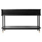 PEMBROKE OAK TIMBER 2-DRAWER CONSOLE TABLE HALL TABLE BLACK - MyChocolateWood