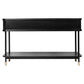 Pembroke Oak 2-Drawer Console Table in Black - Chocolate Wood