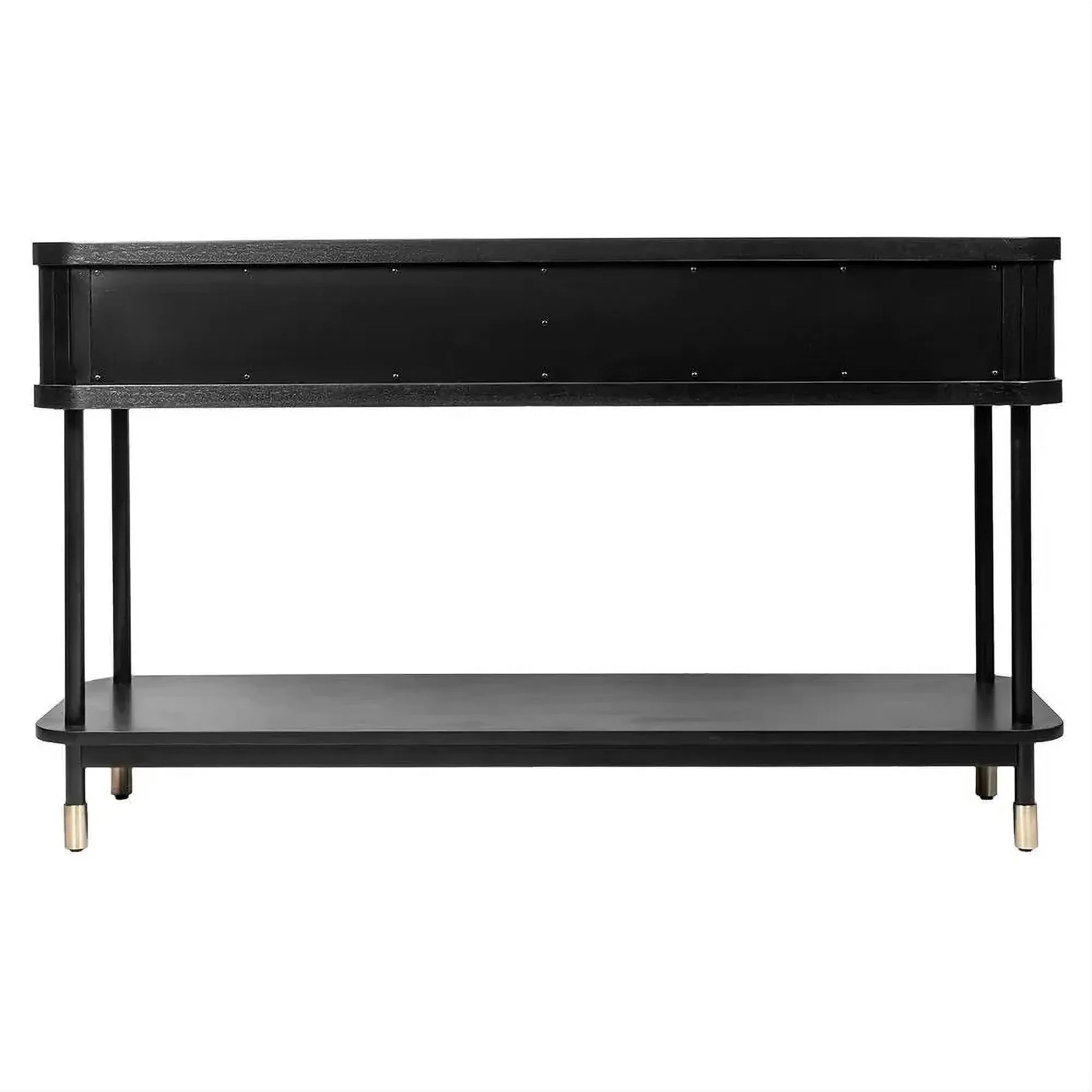 Pembroke Oak 2-Drawer Console Table in Black - Chocolate Wood