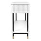 Pembroke Oak 2-Drawer Console Table in White - Chocolate Wood