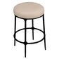 SOREN  BLACK KITCHEN STOOL - NATURAL LINEN TOP - MyChocolateWood