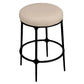 Soren Kitchen Stool with black frame and natural linen top side
