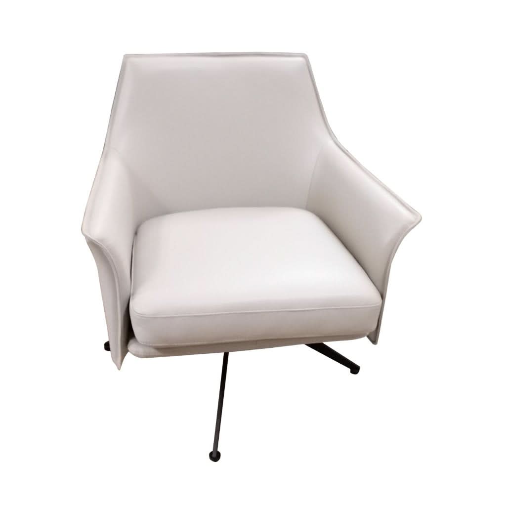 CHESHIN LEATHER SWIVEL CHAIR ARMCHAIR MUSTARD COLOUR - MyChocolateWood