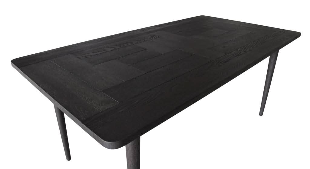 FARLOW OAK DINING TABLE SANDBLASTED BLACK  180CM