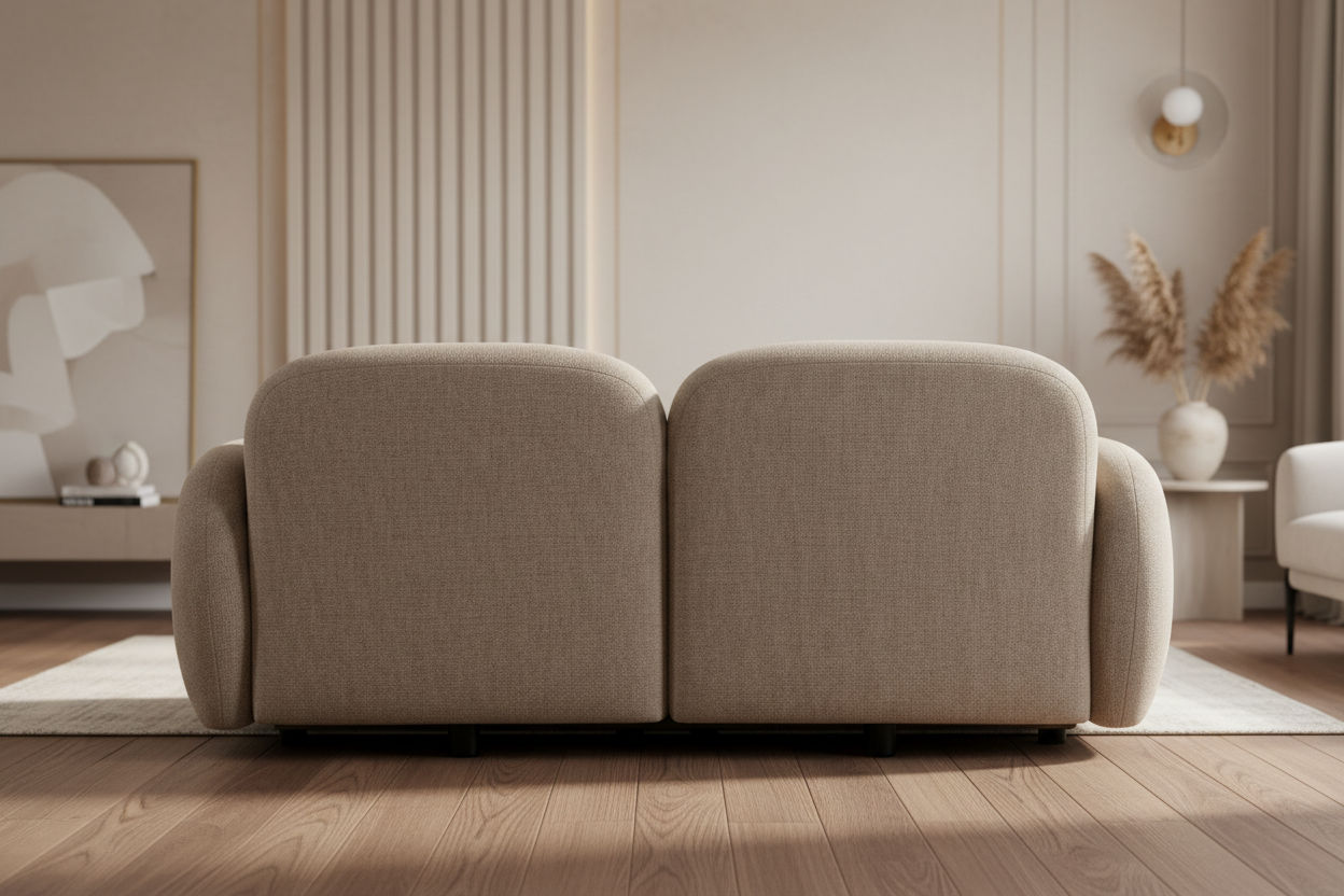 LORELEI 2-SEATER MODULAR CHENILLE SOFA TAUPE COLOUR - MyChocolateWood