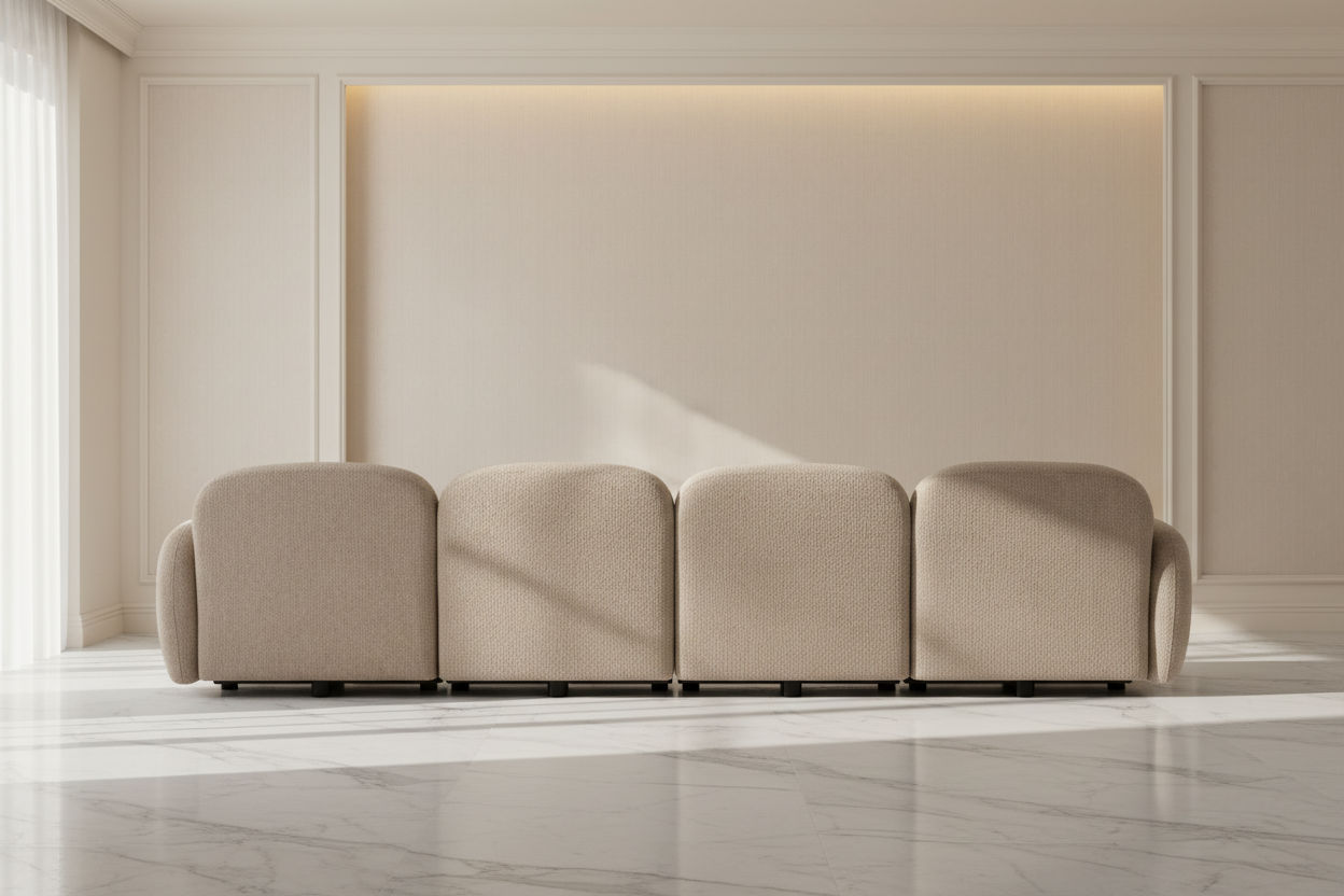 LORELEI  4-SEATER MODULAR SOFA CHENILLE - TAUPE COLOUR - MyChocolateWood