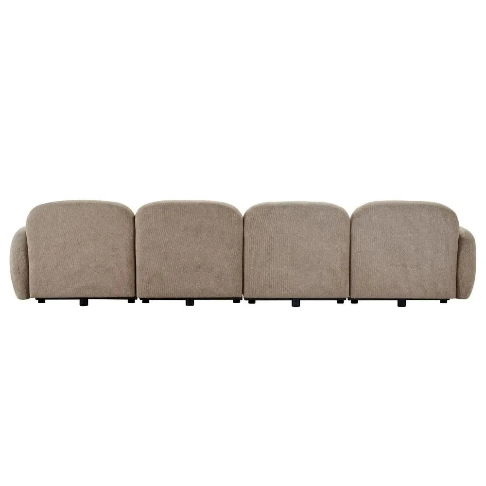LORELEI  4-SEATER MODULAR SOFA CHENILLE - TAUPE COLOUR - MyChocolateWood