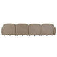 Lorelei 4-Seater Modular Chenille Sofa in Taupe - Chocolate Wood