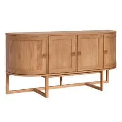 ENNIS OAK & OAK VENEER 4-DOOR BUFFET/SIDEBOARD OAK - MyChocolateWood
